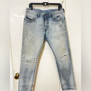 Diesel Blue Eyecoons 2016 Slim Light Blue Denim Vintage/dirty look Jeans Men